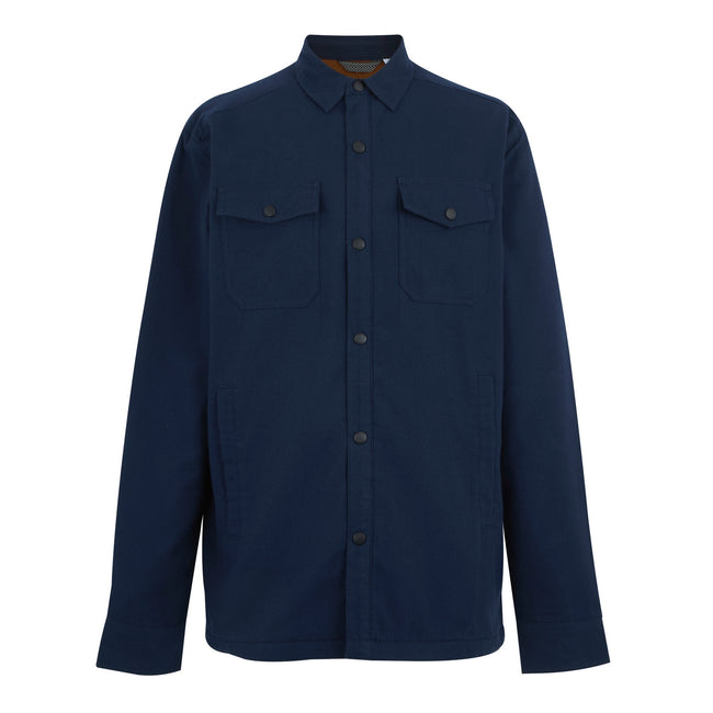 Navy Blue-Glazed Ginger - Front - Regatta Mens Spennith Plain Shirt Jacket