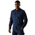 Navy Blue-Glazed Ginger - Lifestyle - Regatta Mens Spennith Plain Shirt Jacket