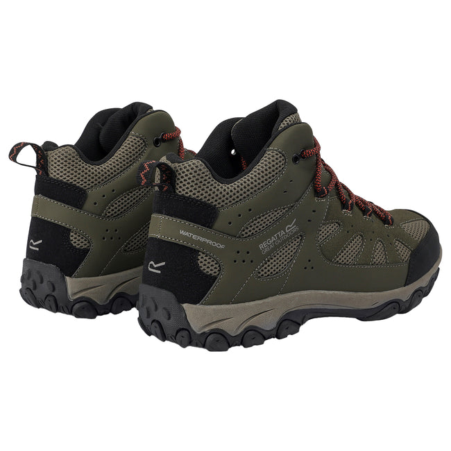 Olive Night-Burnt Umber - Back - Regatta Mens Edgepoint IV Walking Boots
