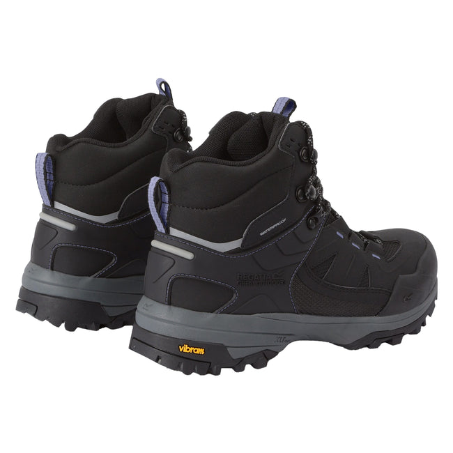 Black-Lilac Bloom - Back - Regatta Womens-Ladies Regen Walking Boots