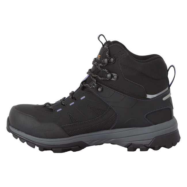 Black-Lilac Bloom - Side - Regatta Womens-Ladies Regen Walking Boots