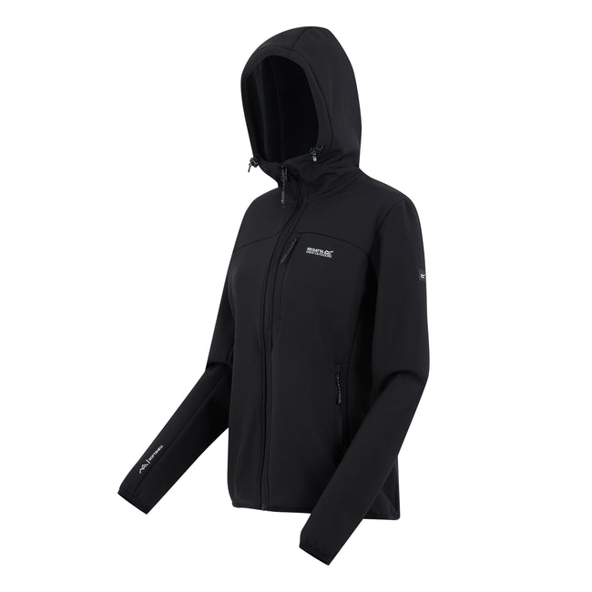 Black - Side - Regatta Womens-Ladies Ossek Soft Shell Jacket