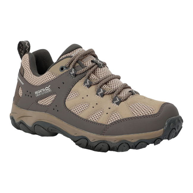 Soft Taupe-Treetop - Front - Regatta Womens-Ladies Edgepoint IV Low Walking Shoes