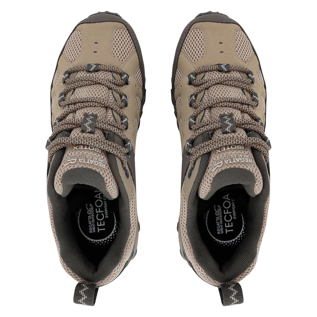 Soft Taupe-Treetop - Pack Shot - Regatta Womens-Ladies Edgepoint IV Low Walking Shoes