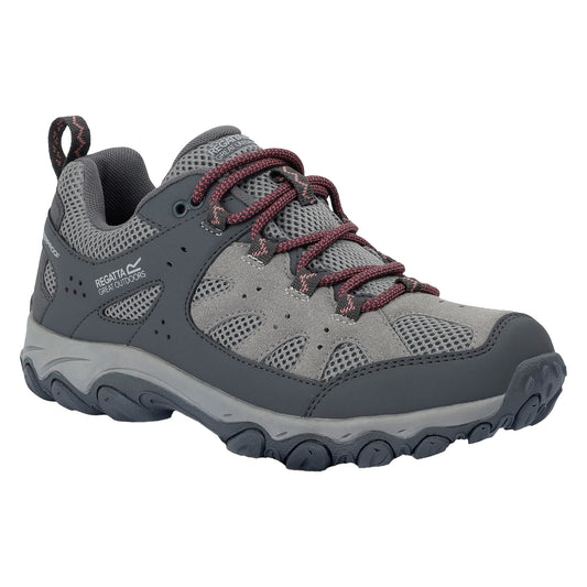 Dark Steel-Dusty Rose - Front - Regatta Womens-Ladies Edgepoint IV Low Walking Shoes