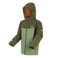 Olive Night-Oil Green-Black - Back - Regatta Childrens-Kids Beamz Insulated Waterproof Jacket