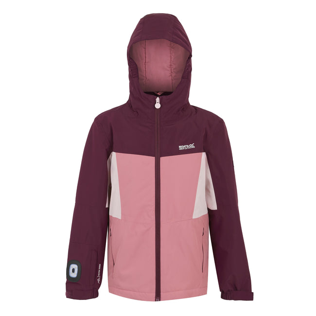 Dusty Rose - Front - Regatta Childrens-Kids Beamz Insulated Waterproof Jacket