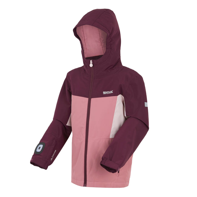 Dusty Rose - Side - Regatta Childrens-Kids Beamz Insulated Waterproof Jacket