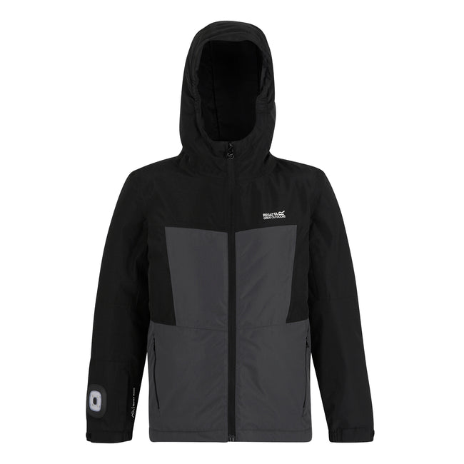 Black - Front - Regatta Childrens-Kids Beamz Insulated Waterproof Jacket