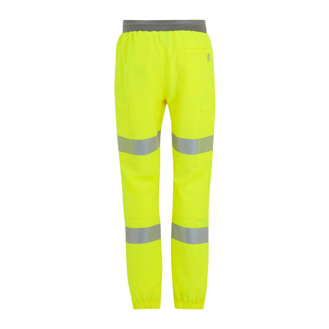Yellow - Back - Regatta Mens Prolite Stretch Hi-Vis Trousers