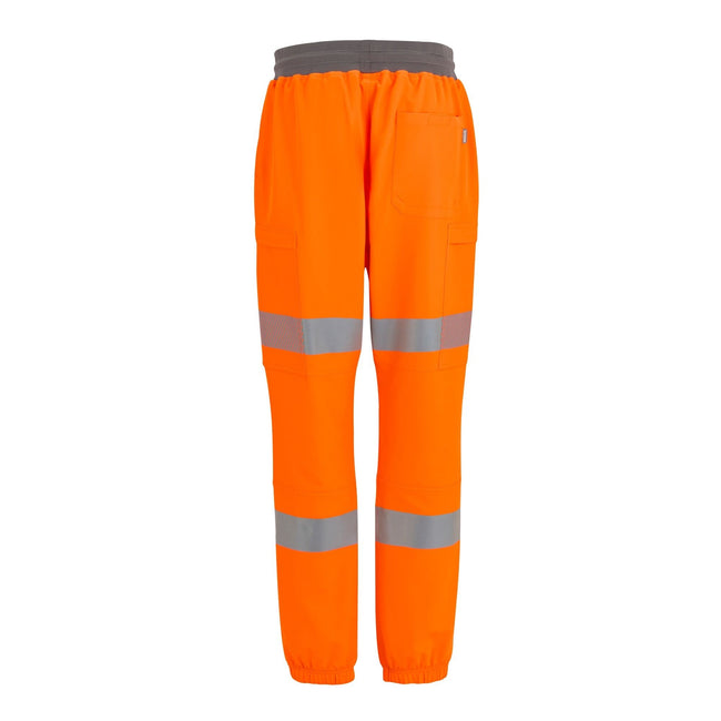 Orange - Back - Regatta Mens Prolite Stretch Hi-Vis Trousers