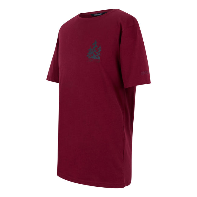 Dark Maroon - Side - Regatta Mens Cline IX Tree T-Shirt