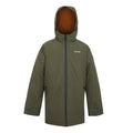 Olive Night-Pumpkin Spice - Front - Regatta Childrens-Kids Farbank II Waterproof Jacket