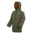 Olive Night-Pumpkin Spice - Side - Regatta Childrens-Kids Farbank II Waterproof Jacket