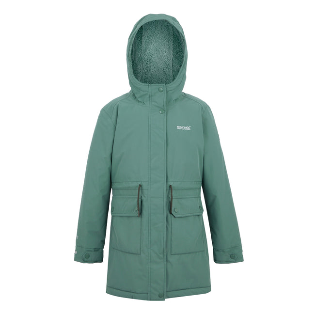 Green Haze - Front - Regatta Childrens-Kids Valenta Waterproof Jacket