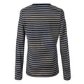 Navy-Light Vanilla - Side - Regatta Womens-Ladies Federica Stripe Long-Sleeved T-Shirt