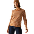 Glazed Ginger-Light Vanilla - Lifestyle - Regatta Womens-Ladies Federica Stripe Long-Sleeved T-Shirt