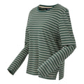 Spruce Green-Light Vanilla - Side - Regatta Womens-Ladies Federica Stripe Long-Sleeved T-Shirt