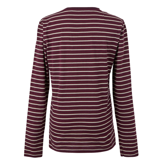 Fig-Light Vanilla - Back - Regatta Womens-Ladies Federica Stripe Long-Sleeved T-Shirt