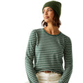 Spruce Green-Light Vanilla - Lifestyle - Regatta Womens-Ladies Federica Stripe Long-Sleeved T-Shirt