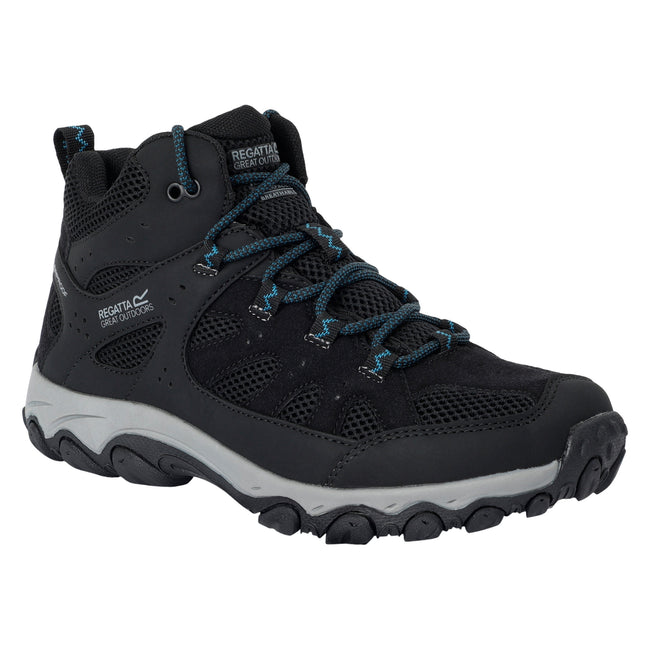 Black - Front - Regatta Womens-Ladies Edgepoint IV Mid Cut Walking Boots