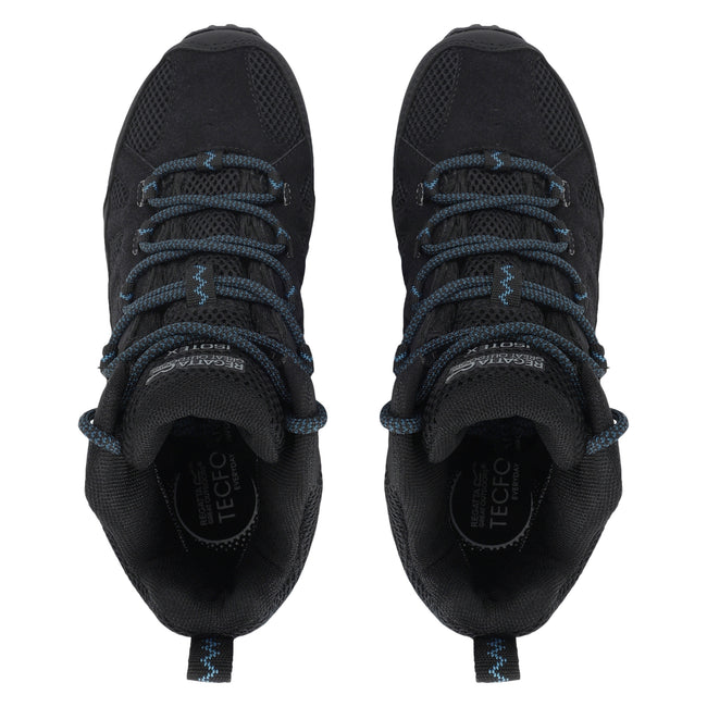 Black - Pack Shot - Regatta Womens-Ladies Edgepoint IV Mid Cut Walking Boots