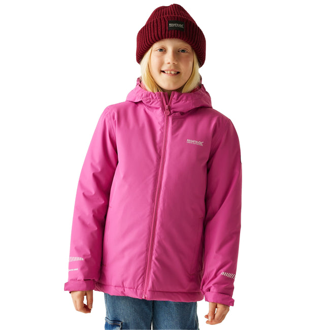 Raspberry Pink - Lifestyle - Regatta Childrens-Kids Hurdle Insulated Waterproof Jacket