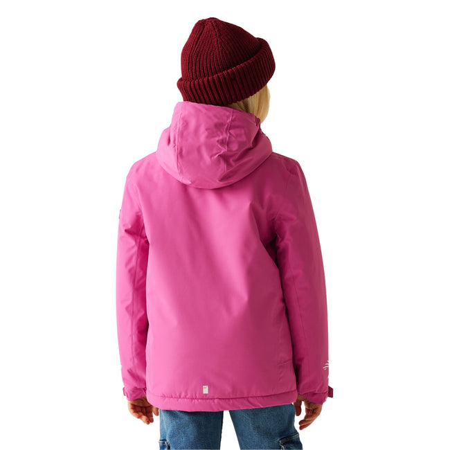 Raspberry Pink - Pack Shot - Regatta Childrens-Kids Hurdle Insulated Waterproof Jacket