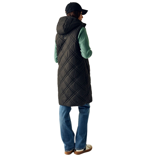 Black - Pack Shot - Regatta Womens-Ladies Rurietta Long Length Gilet
