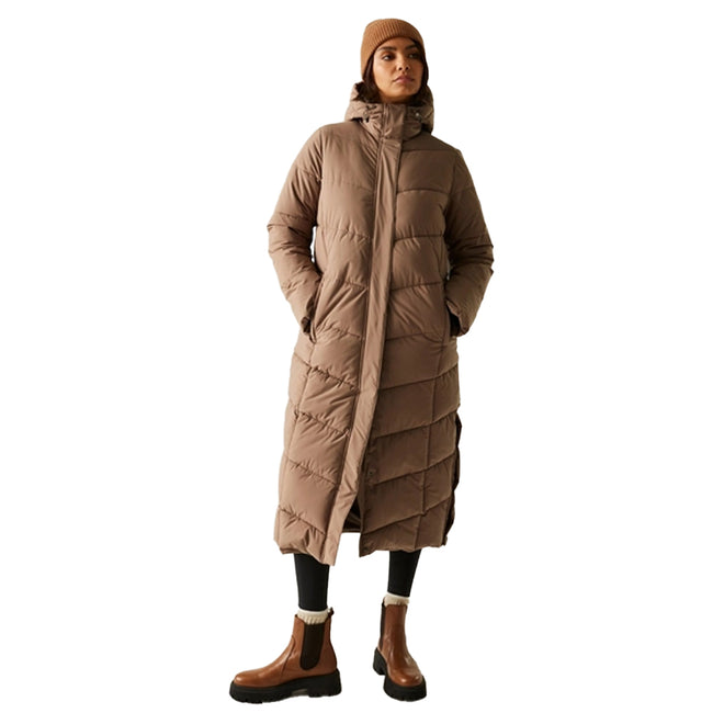 Mocha - Pack Shot - Regatta Womens-Ladies Eloria Padded Jacket