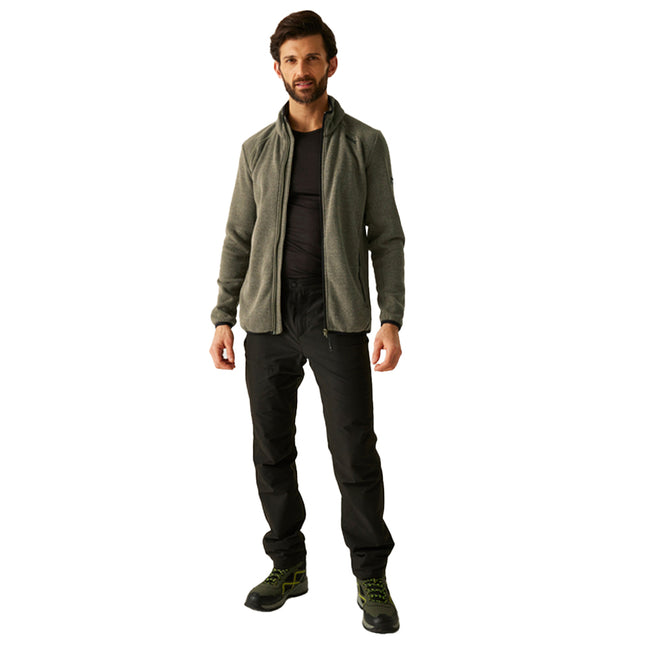 Olive Night - Close up - Regatta Mens Torrens Full Zip Fleece Jacket