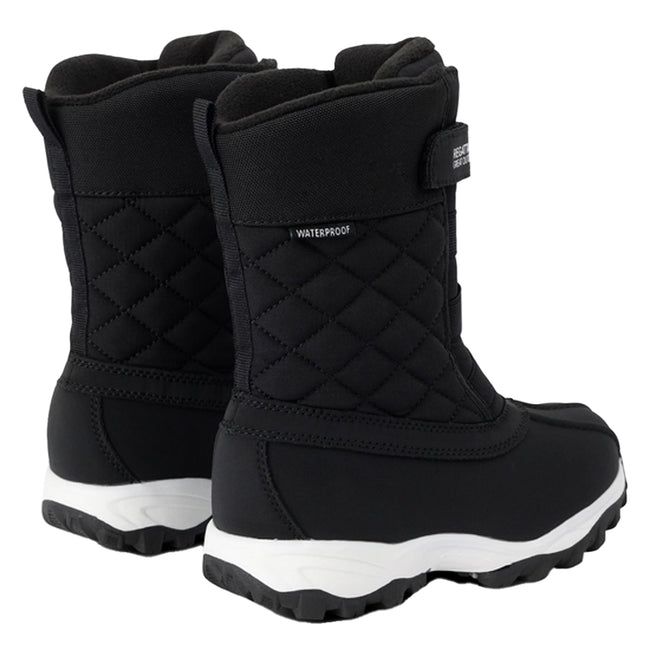 Black - Close up - Regatta Childrens-Kids Leather Snow Boots