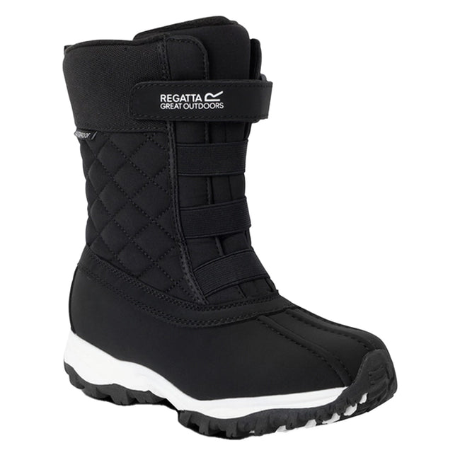 Black - Front - Regatta Childrens-Kids Leather Snow Boots