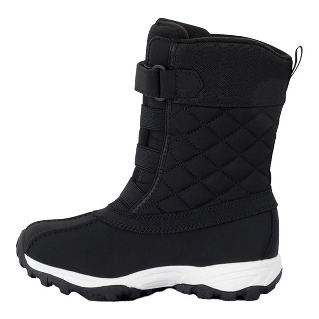 Black - Lifestyle - Regatta Childrens-Kids Leather Snow Boots
