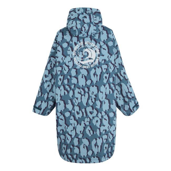 Storm Blue-Nordic Blue - Back - Dare 2B Childrens-Kids Leopard Print Waterproof Changing Robe
