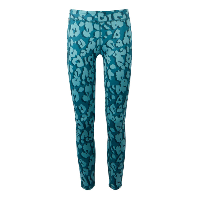 Storm Blue-Nordic Blue - Front - Dare 2B Girls Barlia Leopard Print Winter Leggings