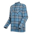 Grey-Blue - Side - Regatta Mens Spennith Checked Shirt Jacket