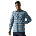 Grey-Blue - Lifestyle - Regatta Mens Spennith Checked Shirt Jacket