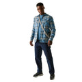 Grey-Blue - Pack Shot - Regatta Mens Spennith Checked Shirt Jacket