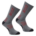 Grey Marl-Red - Front - Regatta Mens Bamboo Crew Socks