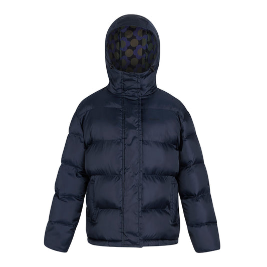 Navy - Front - Regatta Womens-Ladies Orla Kiely Flowers Quilted Oversized Jacket