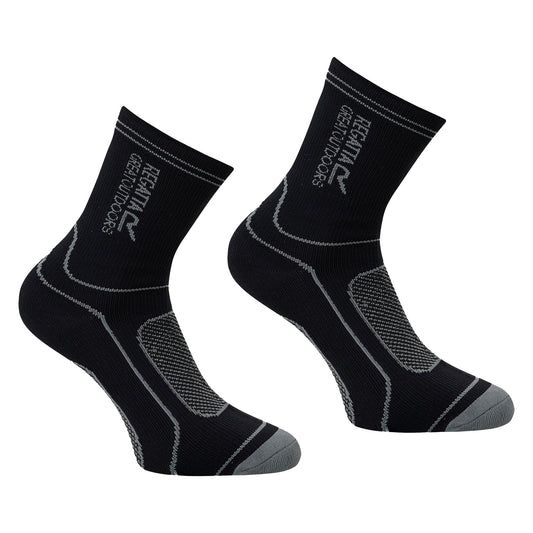 Black-Granite - Front - Regatta Unisex Adult Waterproof Crew Socks