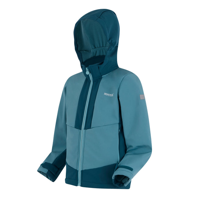 Storm Blue-Moroccan Blue - Side - Regatta Childrens-Kids Haydenbury Waterproof Soft Shell Jacket