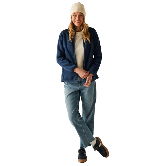 Navy - Close up - Regatta Womens-Ladies Mellrey Full Zip Fleece