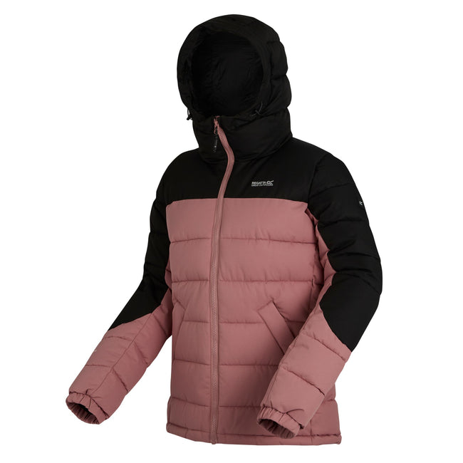Dusty Rose-Black - Side - Regatta Womens-Ladies Aldthorn Quilted Jacket