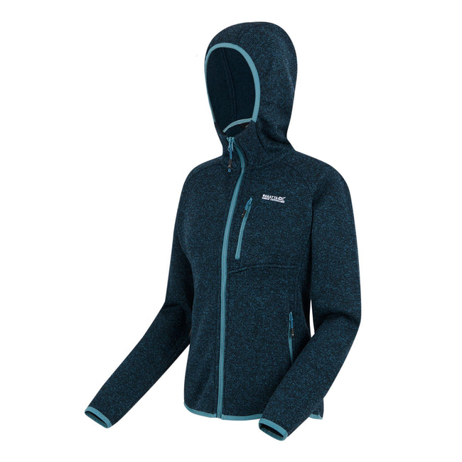 Moroccan Blue - Side - Regatta Womens-Ladies Newhill Hooded Fleece Jacket