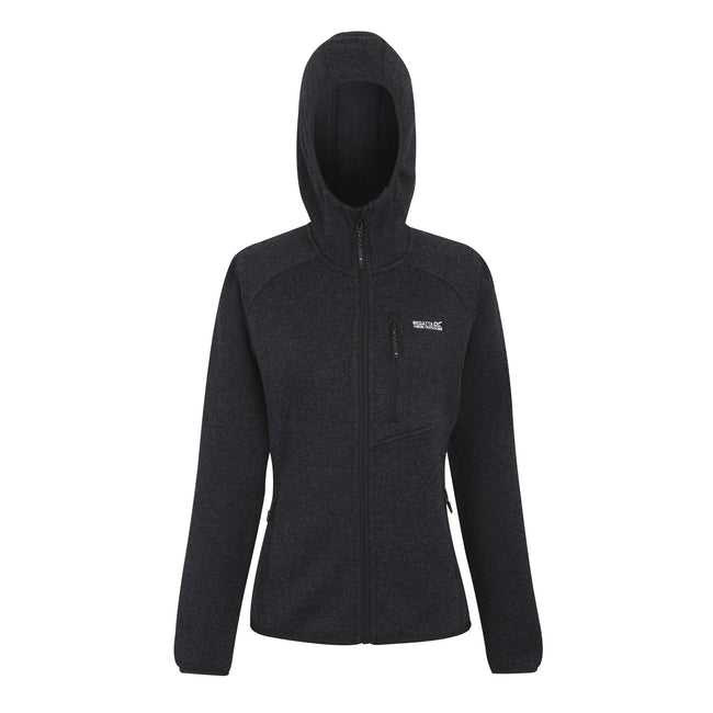 Black - Front - Regatta Womens-Ladies Newhill Hooded Fleece Jacket