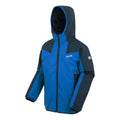Navy-Snorkel Blue - Side - Regatta Childrens-Kids Volcanics Reflective Waterproof Jacket