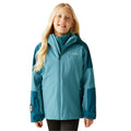 Moroccan Blue-Storm Blue - Front - Regatta Girls Trekktain 3 in 1 Jacket