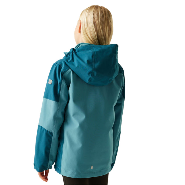 Moroccan Blue-Storm Blue - Back - Regatta Girls Trekktain 3 in 1 Jacket
